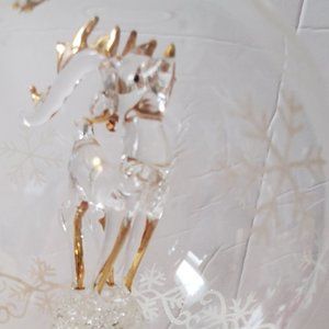 Light up Globe with Spun Glass Reindeer